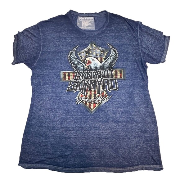 Live Nation Lynyrd Skynyrd Free Bird Semi Sheer Blue Concert Tee Shirt‎ XL - Picture 1 of 6